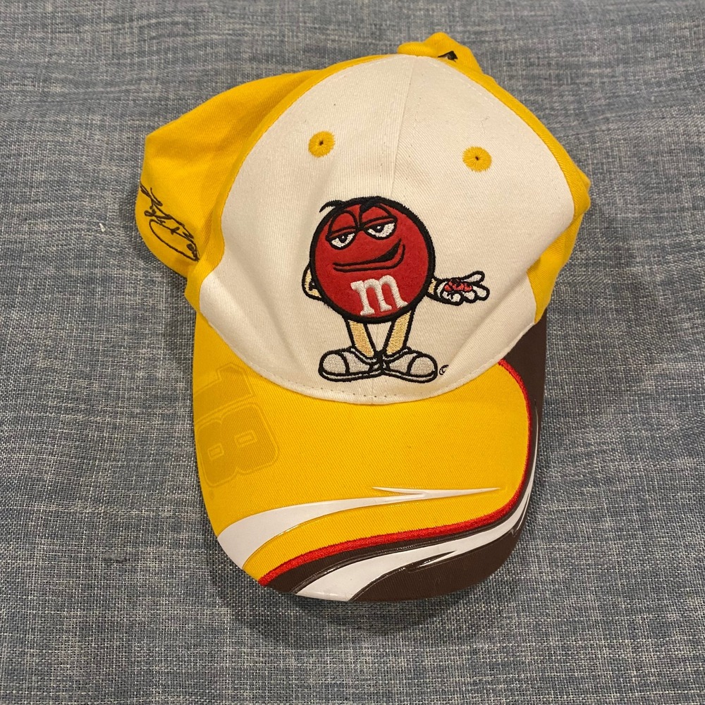 Kids Kyle Busch M&Ms Hat NASCAR 2008 Chase Authentics #18 Yellow Racing Cap OSFM